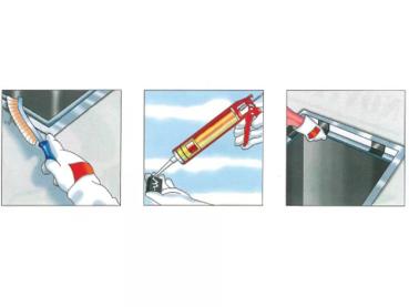 Einbau von Unterlegscheiben.