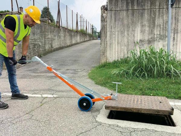 Mechanische Öffnung mit Verriegelungsklammern.