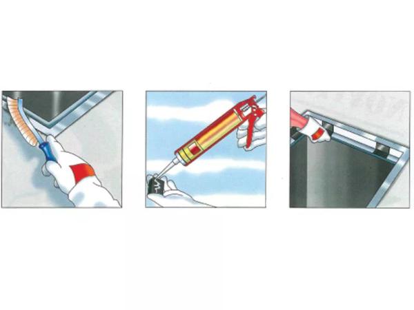 Einbau von Unterlegscheiben.