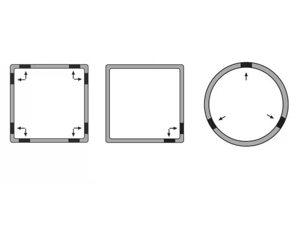 Die Form der Unterlegscheiben gewährleistet einen vielseitigen Einsatz, passend für Schachtabdeckungen vieler Art. Die Unterlegscheiben verhindern jegliches Knallgeräusch bei Schachtabdeckungen jeder Form und Größe.