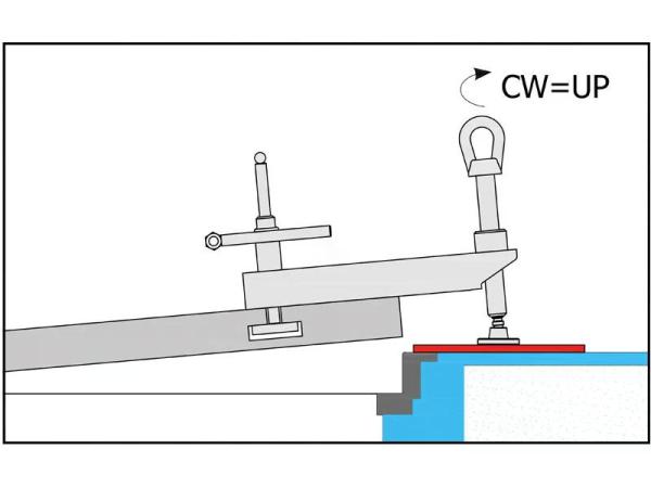 Schritt 3. Durch die Drehung der Schraube im Uhrzeigersinn wird der Deckel zunächst gelöst und entriegelt.