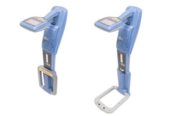 MRX-Basisempfänger mit eingeklappter Markerantenne und mit ausgeklappter Markerantenne